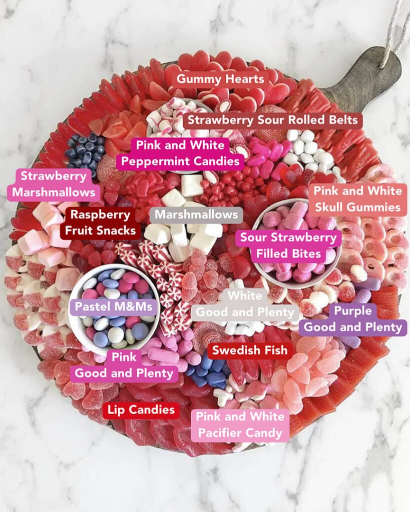 Girls Baby Shower Candy Board Ingredients List