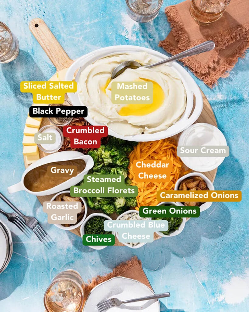 Mashed Potatoes Toppings Board Ingredients List