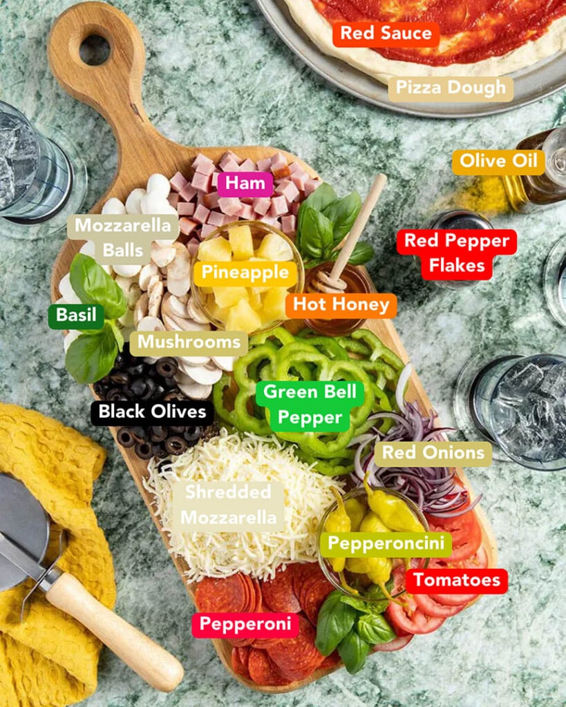 Pizza Toppings Board Ingredients List