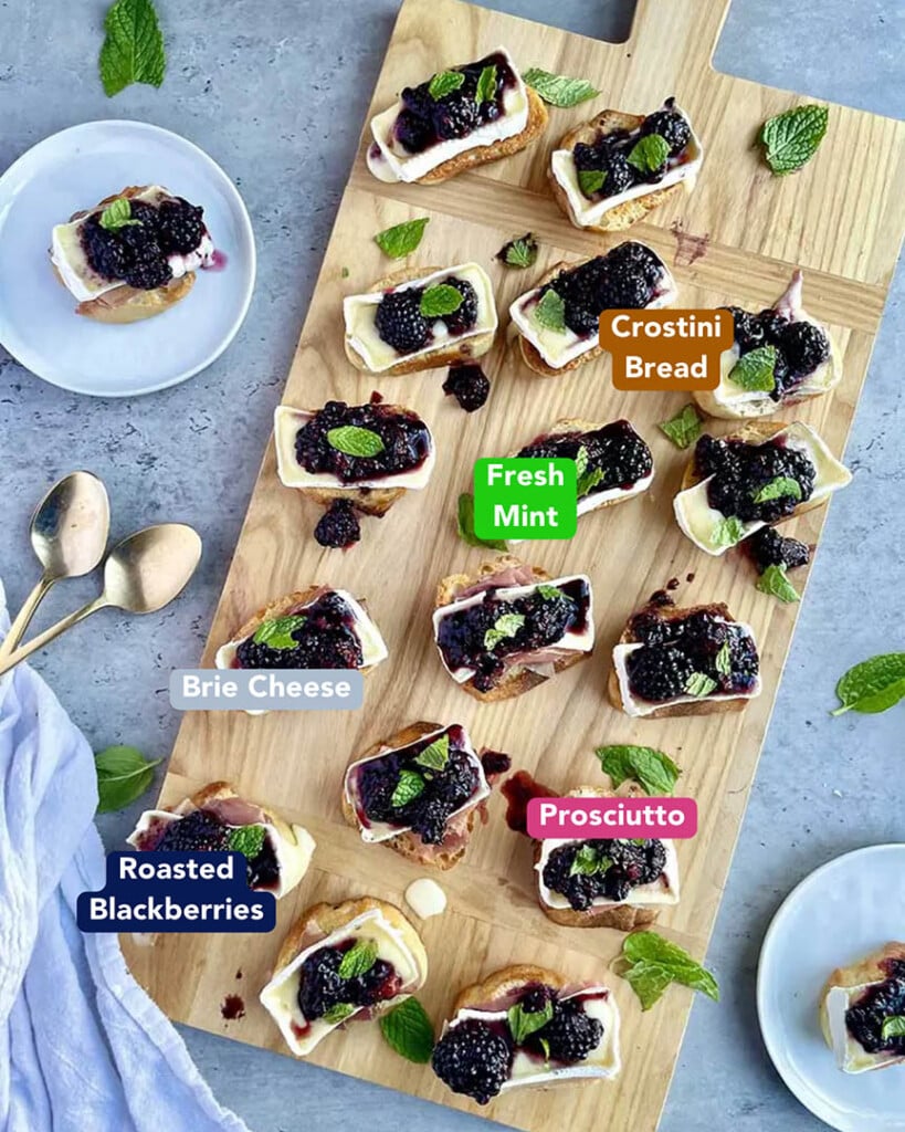 Smashed Blackberry and Brie Crostini Ingredients List