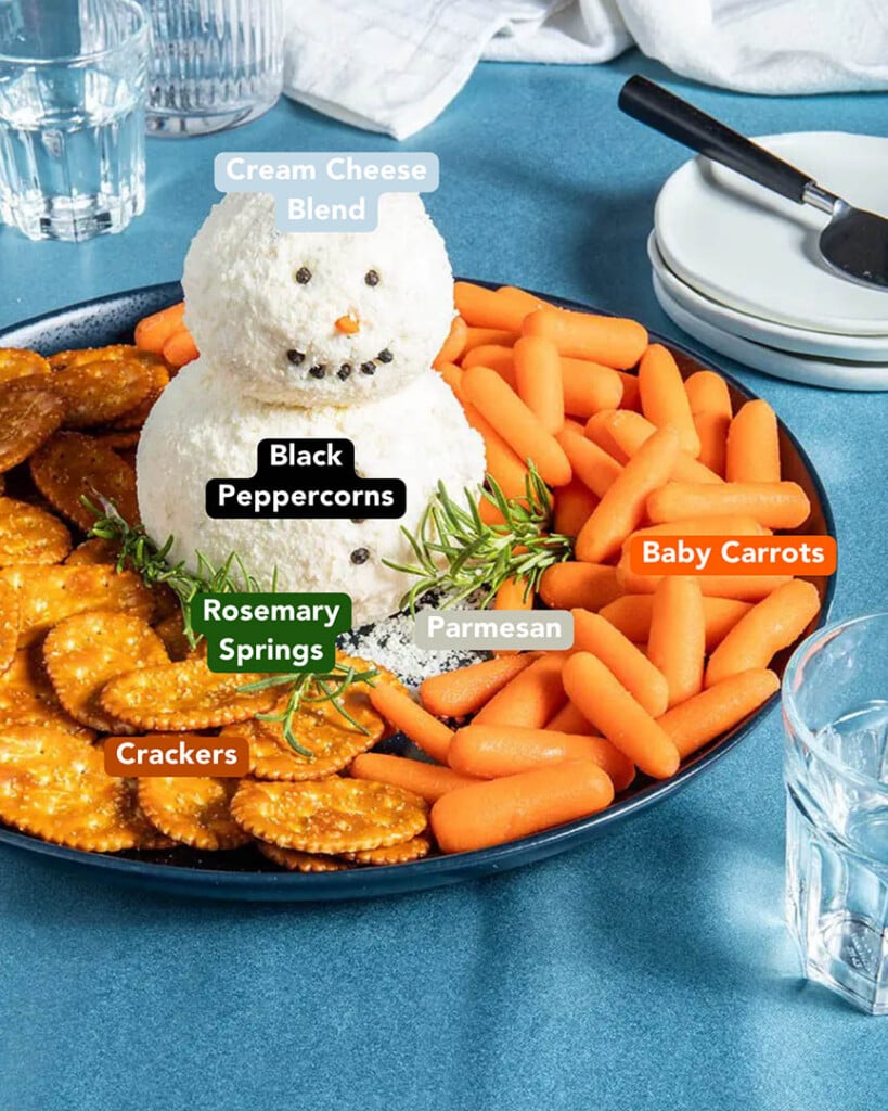 Snowman Cheese Ball Ingredients List