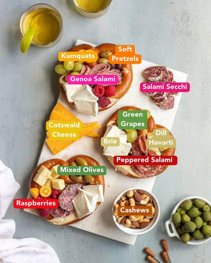 Soft Pretzel Charcuterie Board Ingredients List