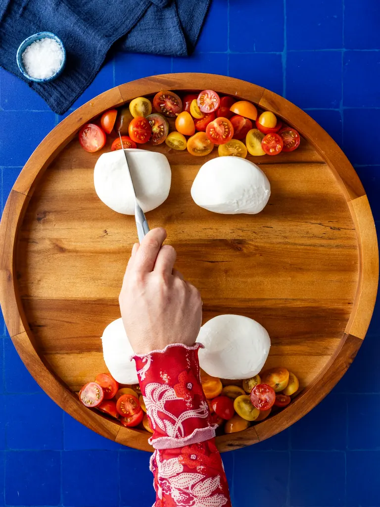 burrata caprese salad step 2