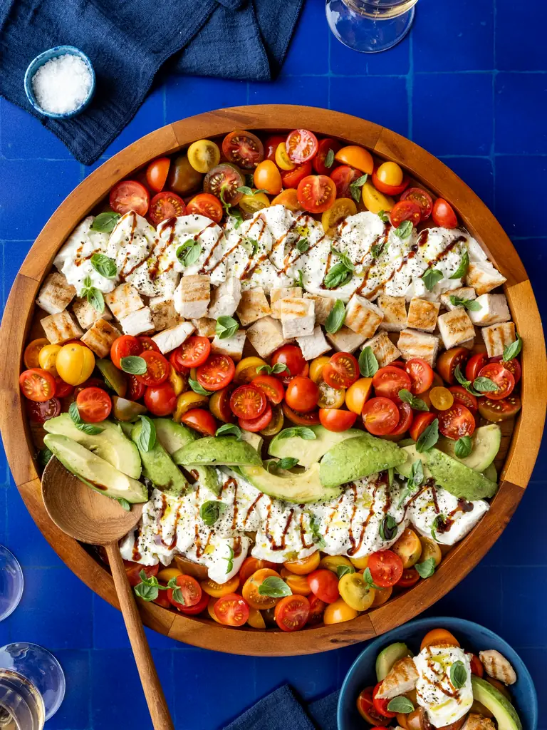 burrata caprese salad recipe chicken protein