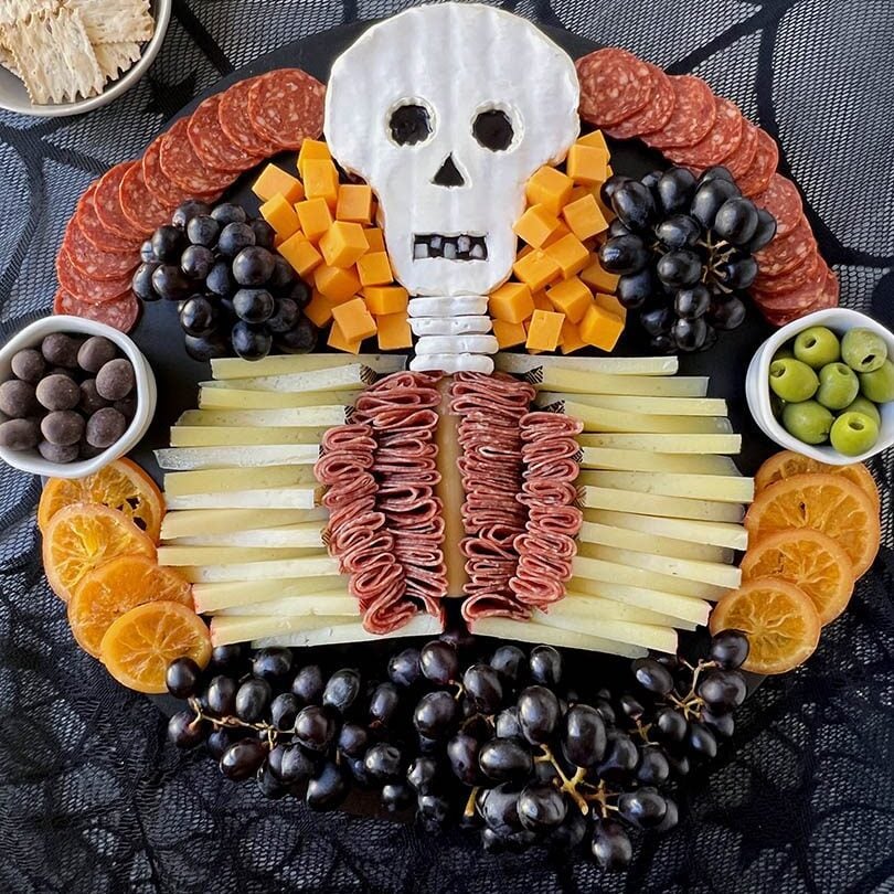 Charcuterie Board Skeleton for Halloween