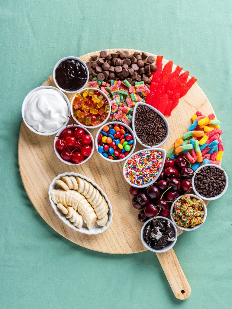 ice cream toppings step 4 cherries gummy worms