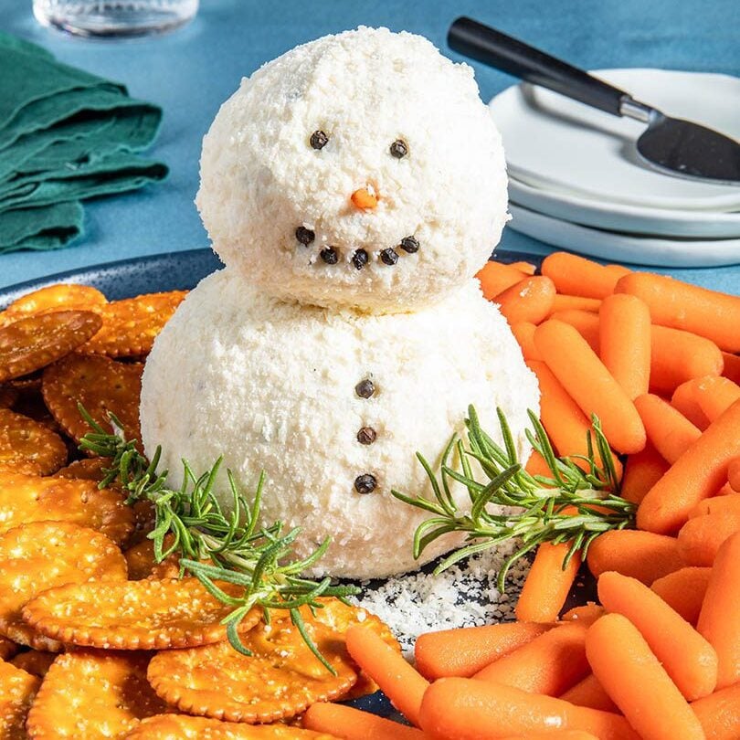 snowman cheese ball recipe with cream cheese